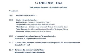 Photo of Le novità normative dell’Inail, convegno martedì 16 alla Cassa edile di Enna