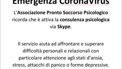 Photo of Consulenza psicologica via Skype. Iniziativa dell’Associazione Pronto Soccorso Psicologico