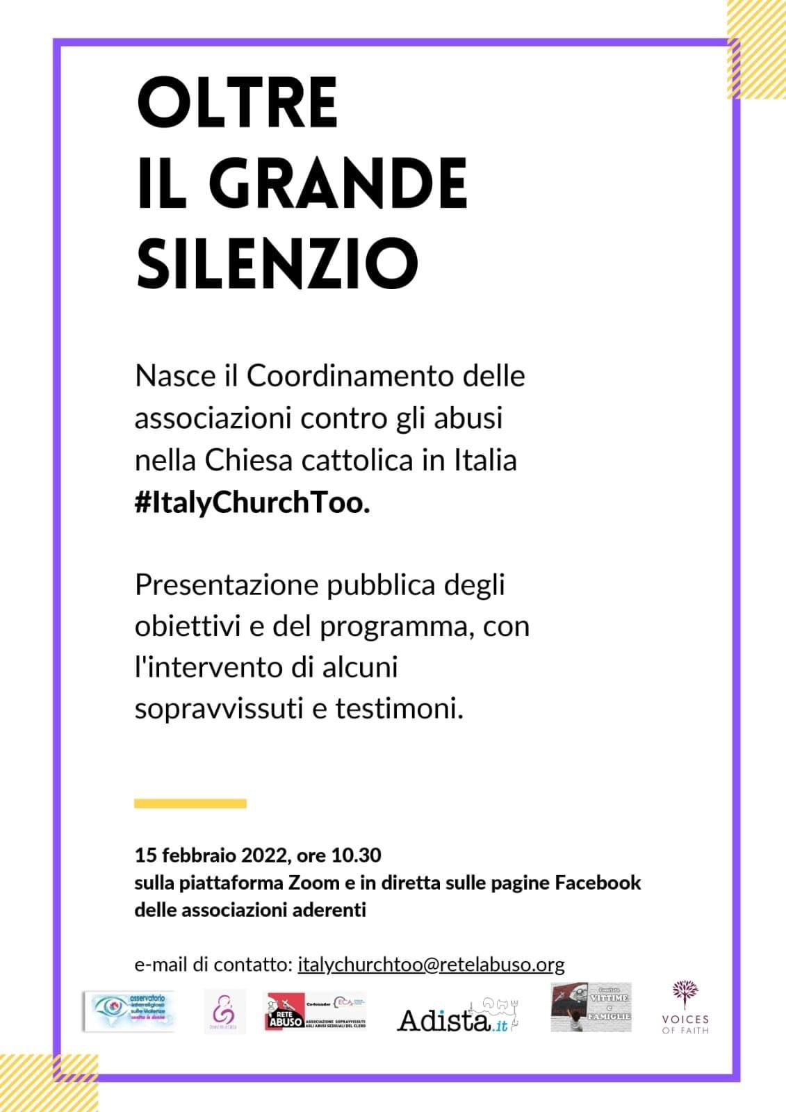 Nasce il coordinamento delle associazioni contro gli abusi nella Chiesa