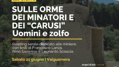 Photo of Valguarnera (En), sulle orme dei minatori e dei “carusi”. Reading serale dedicato alle miniere, con testi di Giuseppe Lanza, Franco Savarese e Leonardo Sciascia