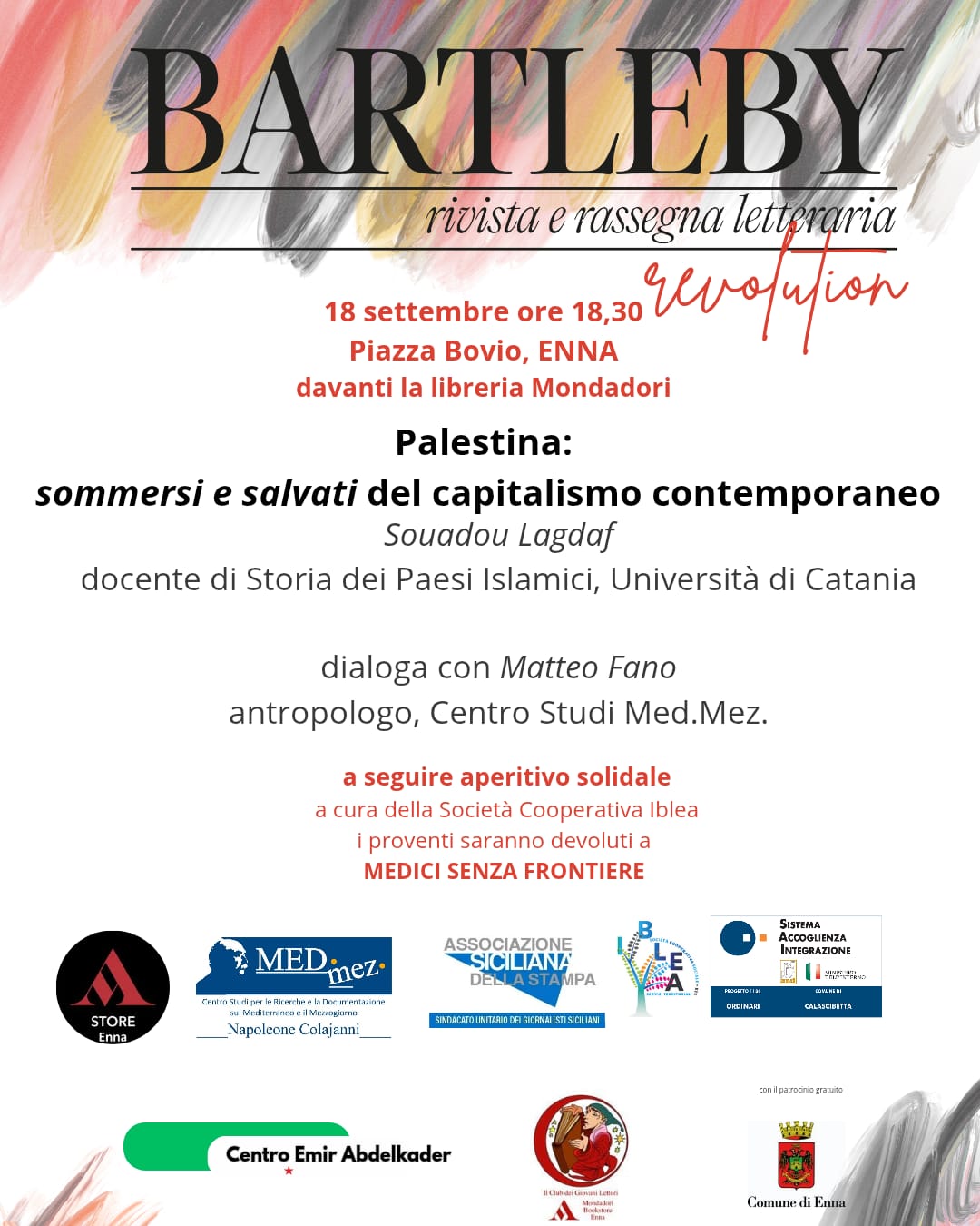 Photo of Enna, con “Palestina: sommersi e salvati del capitalismo contemporaneo” si apre la rassegna Bartleby