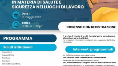 Photo of CNA Enna e Imprese Sicilia promuovono il convegno “La percezione del rischio e l’evoluzione della normativa in materia di salute e sicurezza nei luoghi di lavoro”