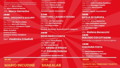 Photo of Enna, dal 25 al 27 settembre la Festa dell’Unità